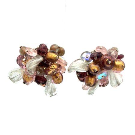 Rossana .925 Sterling Silver Murano Art Glass Earrings, 36.8g