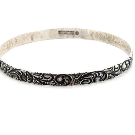 7 3/4” Danecraft Fetch & Co. .925 Sterling Silver Bangle Bracelet, 12.4g