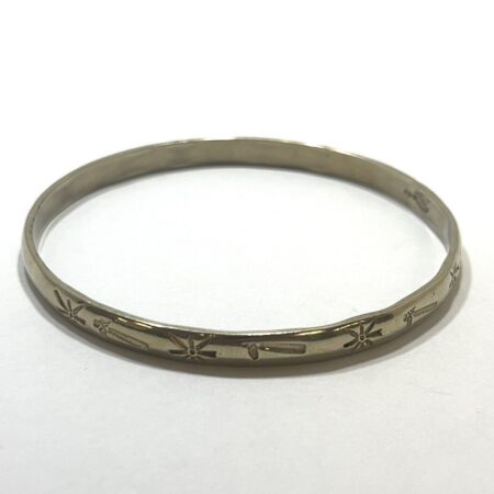 Vintage 925 Sterling Silver 8” Story Bangle Bracelet Hecho En Mexico -16.1 Grams