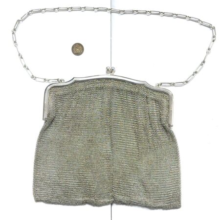 Vintage 925 Sterling Silver French Chainmail Double-Pouch Purse 575.5g