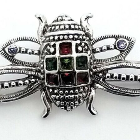 Vintage 925 Sterling Silver Bee With Rhinestone Brooch/Pin 5.5 Grams
