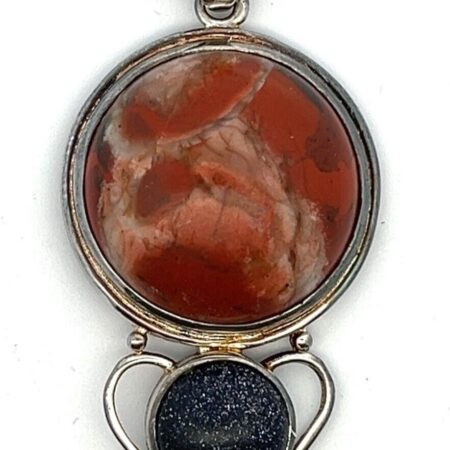 925 Sterling Silver Large Round Labradorite, Pendant 14.1 Grams