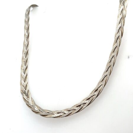 20” x 6mm Italian 925 Sterling Silver Herringbone Braided Necklace 16.2g
