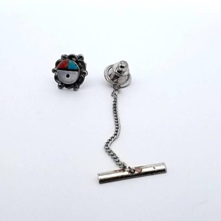 .925 Sterling Silver Zuni Sunface Tie Tack 3.4g