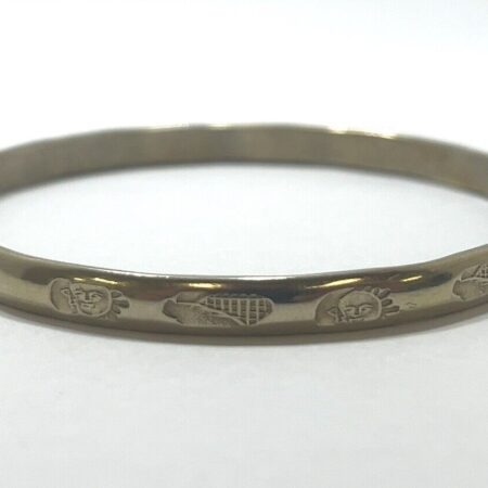 Vintage 925 Sterling Silver Hecho en Mexico Story Bangle Bracelet 8” 16.2 Grams