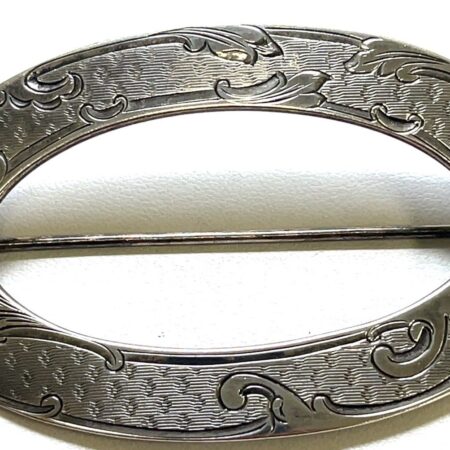 73x45mm Open Oval Sterling Silver Brooch By Watson 22.7 Grams