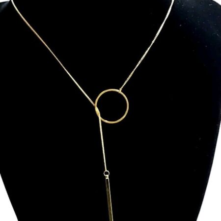Sterling Forever Layering Circle & Bar Lariat 23" Necklace w/2" Extender  5.0 G