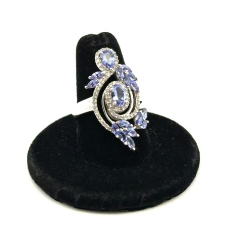 STS .925 Sterling Silver Tanzanite Ring, Size - 7, 6.6g