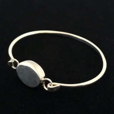 6.75” Hook & Eye 925 Sterling Silver Hinged Bangle Bracelet 11.1g