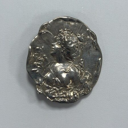 Vintage Sterling Silver Art Nouveau Brooch/Pin Lady Profile 12.6 grams