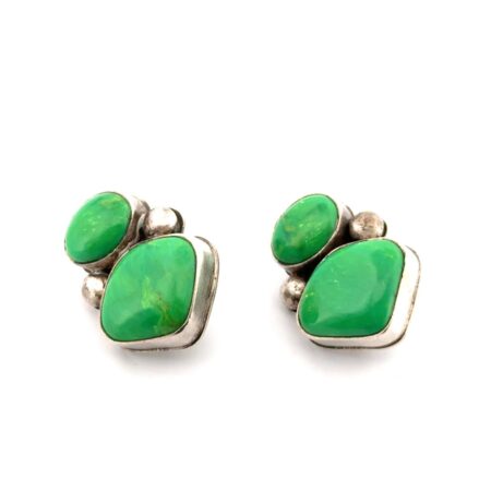 David Troutman Gaspeite 925 Sterling Silver Clip-On Earrings 24.6g