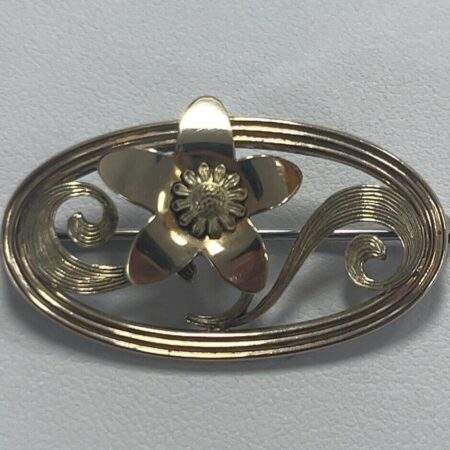 Vintage Symmetalic Sterling Silver and 14k Gold Brooch/Pin 5.1 Grams