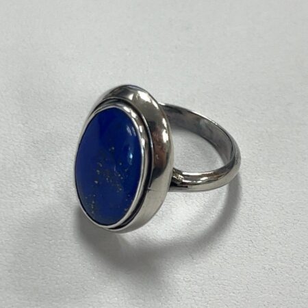Lapis Lazuli Ring .925 Sterling Silver Oval Ring Size: 8