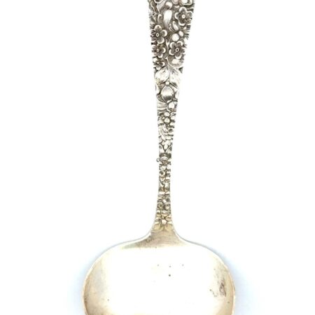 Stieff Rose Repousse .925 Sterling Silver Solid Gravy Ladle, 5.75”, 64.3g