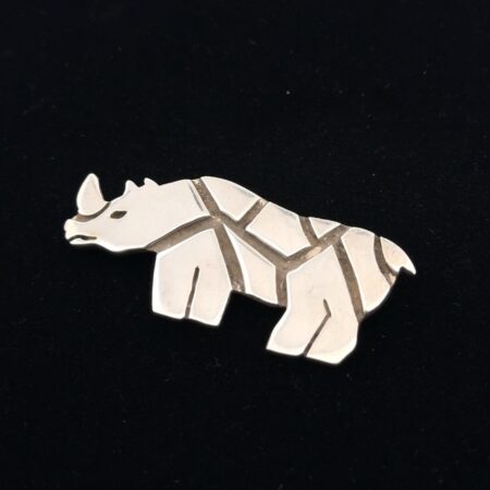 Vintage 925 Sterling Silver Rhinoceros Brooch/Pin 14.8g