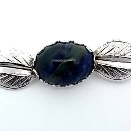 Sterling Silver Labradorite Stone Bar Pin/Brooch 4.8 Grams