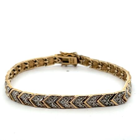 7.5” Ross Simon Gold Vermeil 925 Sterling Silver Chevron Bracelet 13.4g