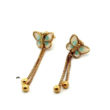 Dyadema .925 Gold Vermeil Butterfly Earrings, 1.8g