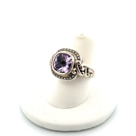 Elyse Ryan 925 Sterling Silver Amethyst & CZ Ring Size: 7.25