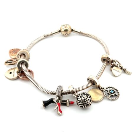 8” Pandora ALE S925 7 Charm Bracelet 925 Sterling Silver 36.1g
