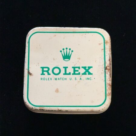 Original Vintage Rolex Watch U.S.A. Inc. Metal Shipping Tin 2 1/8 X 2 1/8 X 3/4"