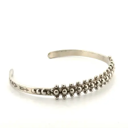 6.5” Maisels Indian Trading Post 925 Sterling Silver Dotted Cuff Bracelet 10.3g