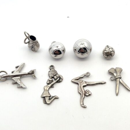 Lot of 8 Sports Themed Charms - 925 Sterling Silver - Total Weight: 16.2g