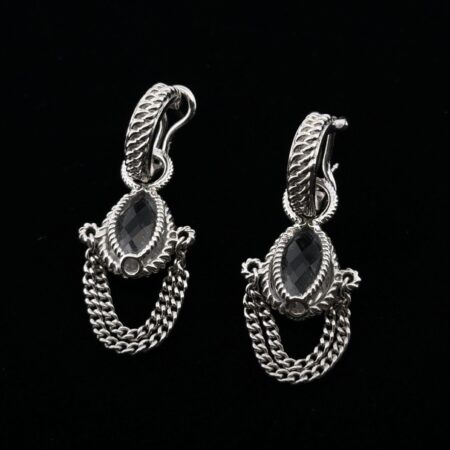 Atelier 925 Sterling Silver Faceted Quartz Dangle Earrings 10.3g