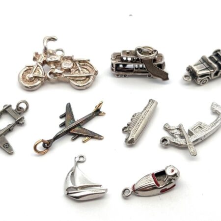 Lot of 9 Vehicle Themed Charms - 925 Sterling Silver - Total Weight 21.5g