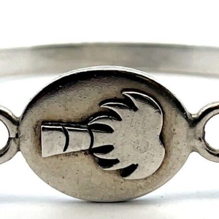 Sterling Silver Hooked Bangle Palm Tree 6.5” Bracelet 17.1 Grams