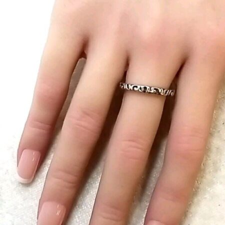 Silpada Vintage Style Solid 925 Sterling Silver Band Ring Swirl Ivy Size-7