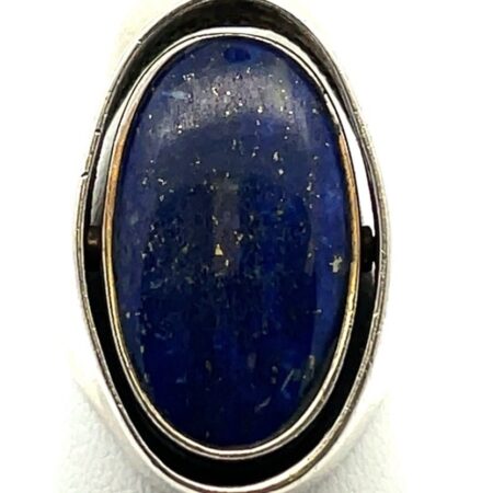 925 Sterling Silver Lapis Lazuli & Turquoise Reversible Ring 11.4 Grams Size-7