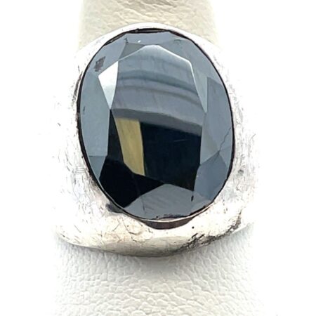 Pa Ha Co. Sterling Silver Faceted Hematite Ring 9.7 Grams Size-7.5