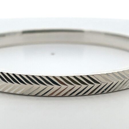 Diamond Cut Bangle in .925 Sterling Silver 8” Bracelet 9.9 Grams Made in Turkey