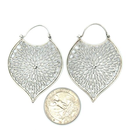 .925 Sterling Cutout Petal Earrings, 8.7g