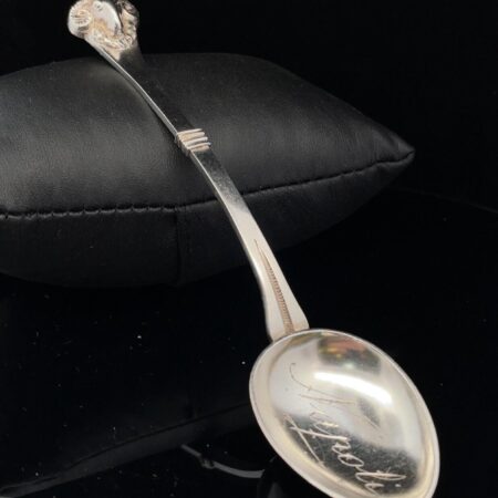 Vintage 800 Silver Napoli (Naples, Italy) Ram's Head Souvenir Spoon - 5 Inches