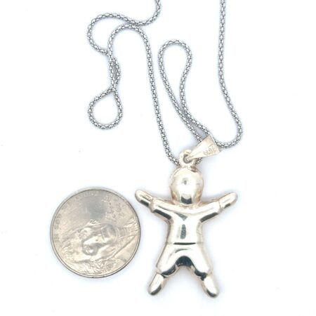 18” .925 Sterling Silver Kids Memorial Necklace, 4.6g