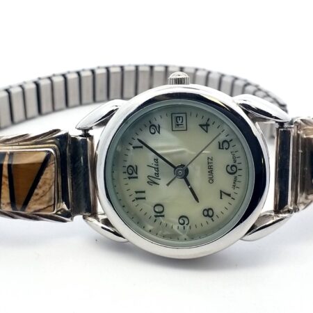 Navajo Nadia Watch with Jet, Pipestone, Jasper & Onyx Watch, 25 grams