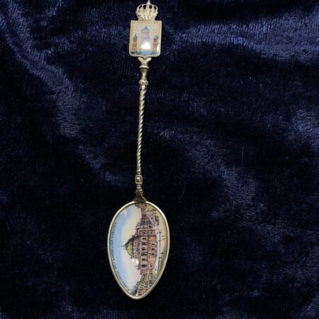 Vintage Enameled 830 Silver Copenhagen Denmark Souvenir Spoon
