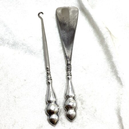 Antique Birmingham 1922 Silver Handled Button Hook and Shoe Horn