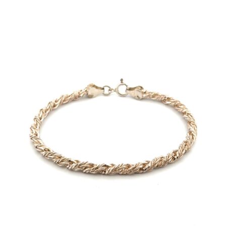 7” x 4mm Italy 925 Sterling Silver Twisted Rope Bracelet 11g