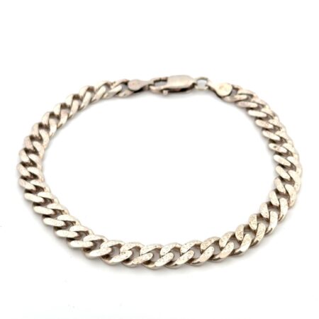 9” x 7.5mm Italian Diamond Cut Flat Cuban Link Bracelet 20g