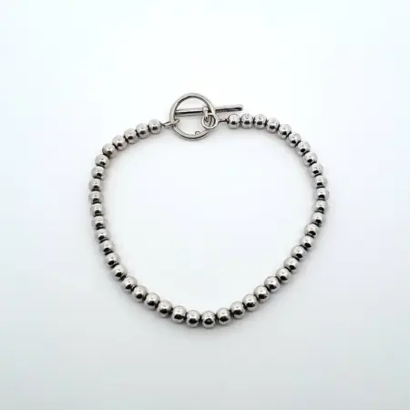 Sterling Silver 4mm Bead 7.5" Bracelet 6.1 Grams