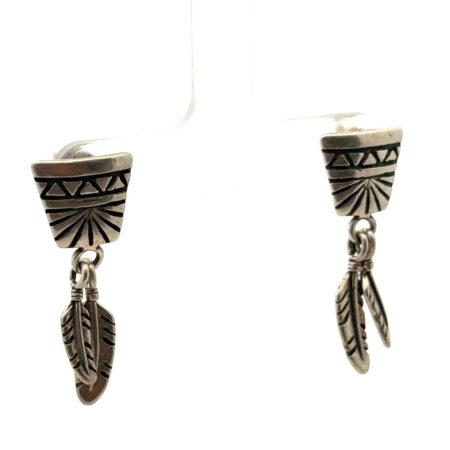 MASHA Native American 925 Sterling Silver Dangle Earrings, 4.5g