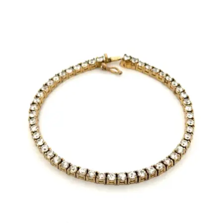 7” Ross Simons Gold Vermeil 925 Sterling Silver CZ Tennis Bracelet 11.7g