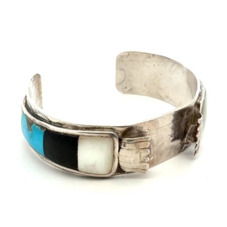 6.5” L. Spencer 925 Sterling Silver Watch Cuff Bracelet, Multistone, 38.5g