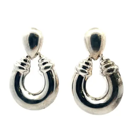 Vintage IBB Thailand 925 Sterling Silver Door Knocker Earrings 15.6g