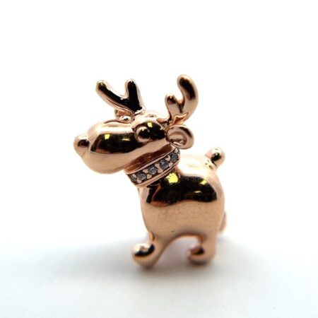 Pandora 14k Rose Gold Plated Reindeer Holiday Charm 787514CZ