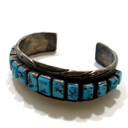 Vintage Tommy TSO Navajo 925 Sterling Silver Turquoise Cuff Bracelet, 6.25 Wrist