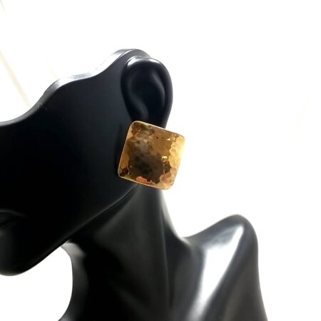 Charles Reiss Gold Vermeil Hammered Silver Earrings 5.4 Grams
